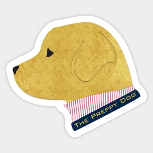 Preppy Golden Retriever Silhouette Sticker